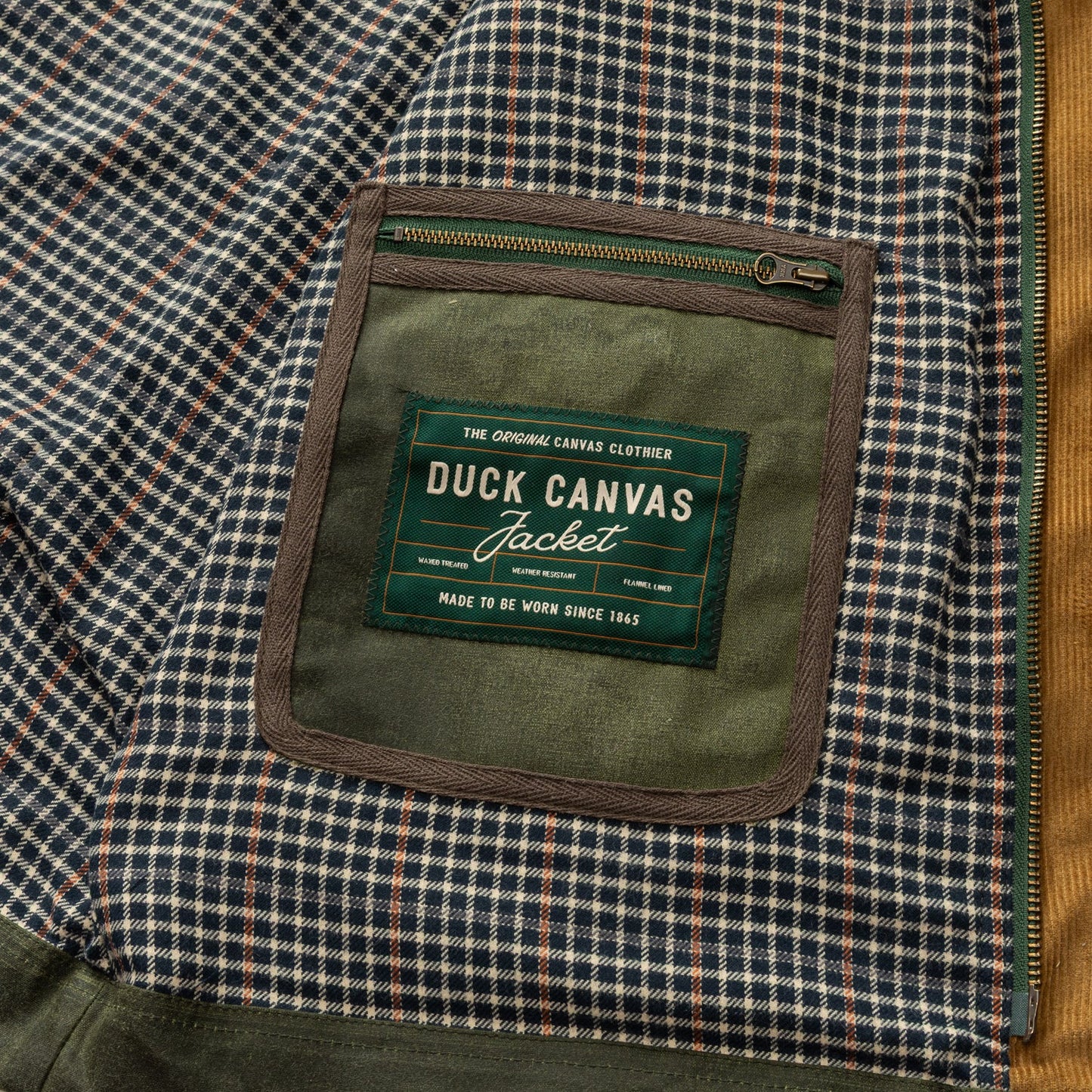 Duck Head Waxed Duck Canvas Jacket - Deep Olive