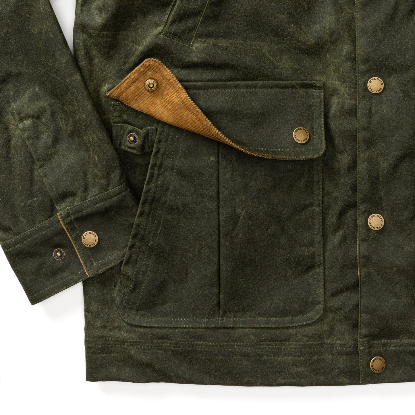 Duck Head Waxed Duck Canvas Jacket - Deep Olive