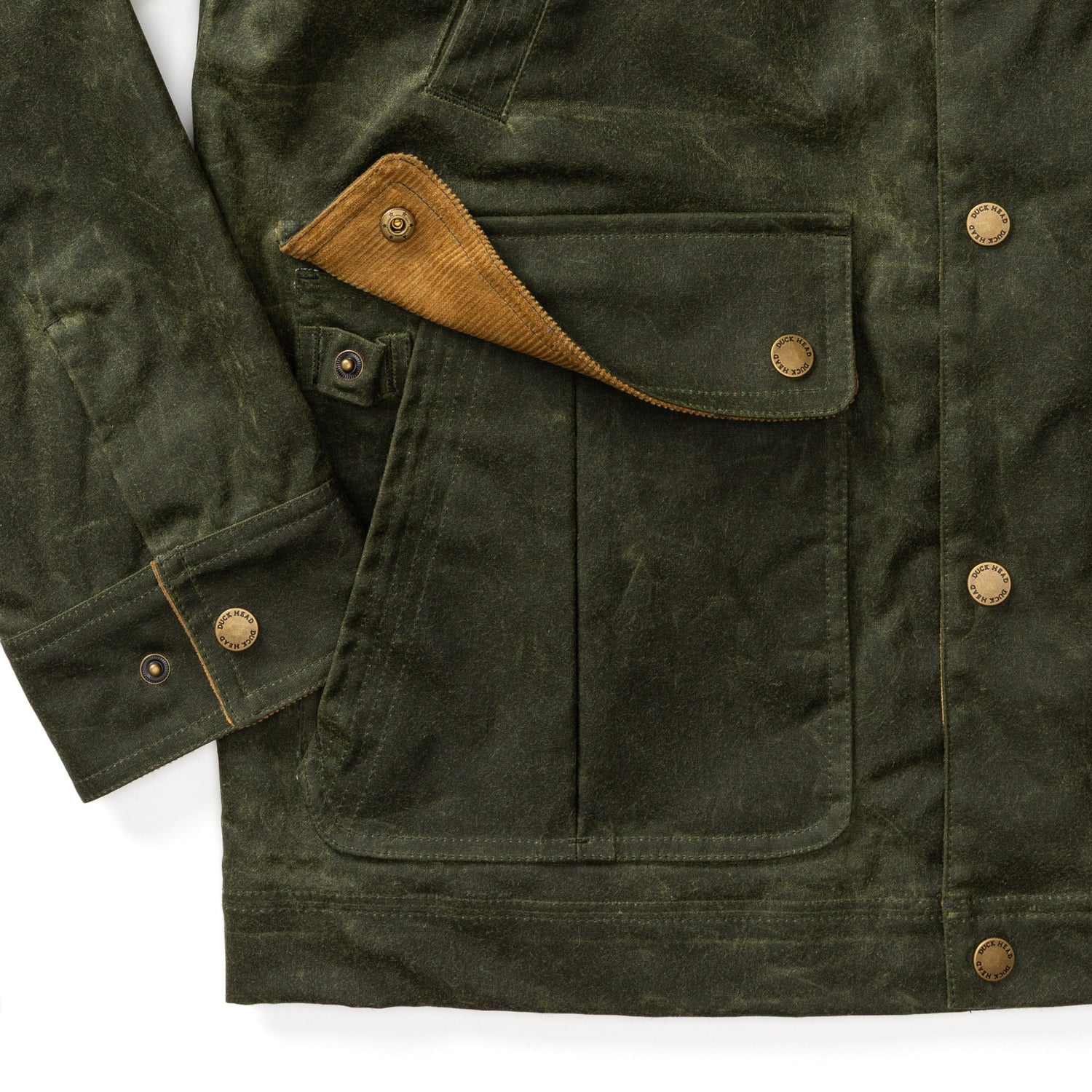 Duck Head Waxed Duck Canvas Jacket - Deep Olive