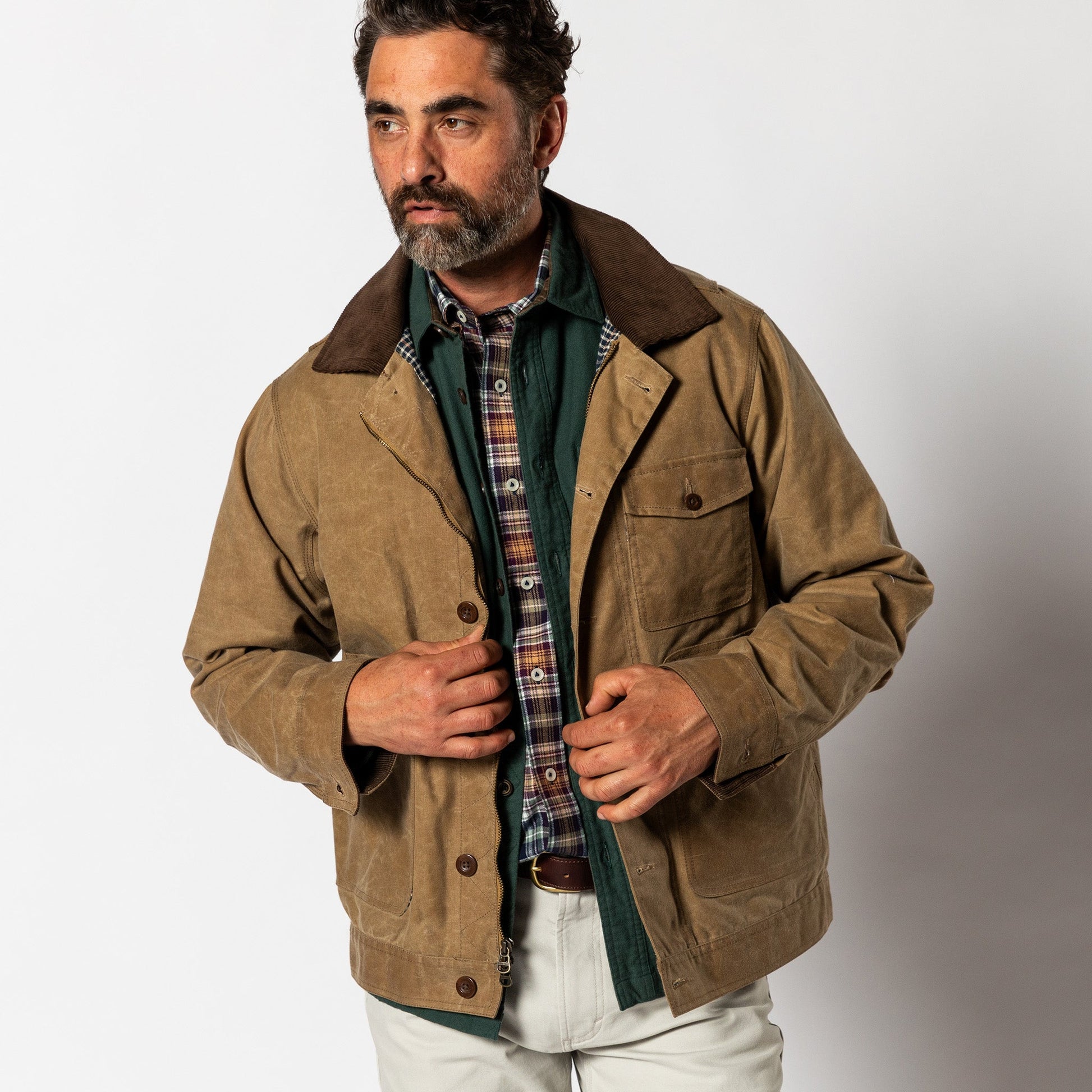 Duck Head Waxed Duck Canvas Rancher Jacket - Umber Brown