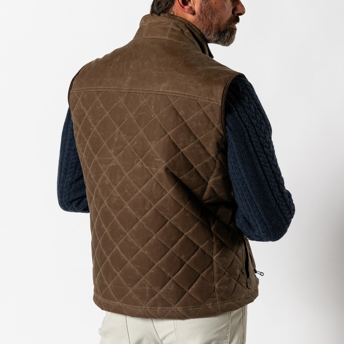 Duck Head Waxed Duck Canvas Quilted Vest - Dark Oak