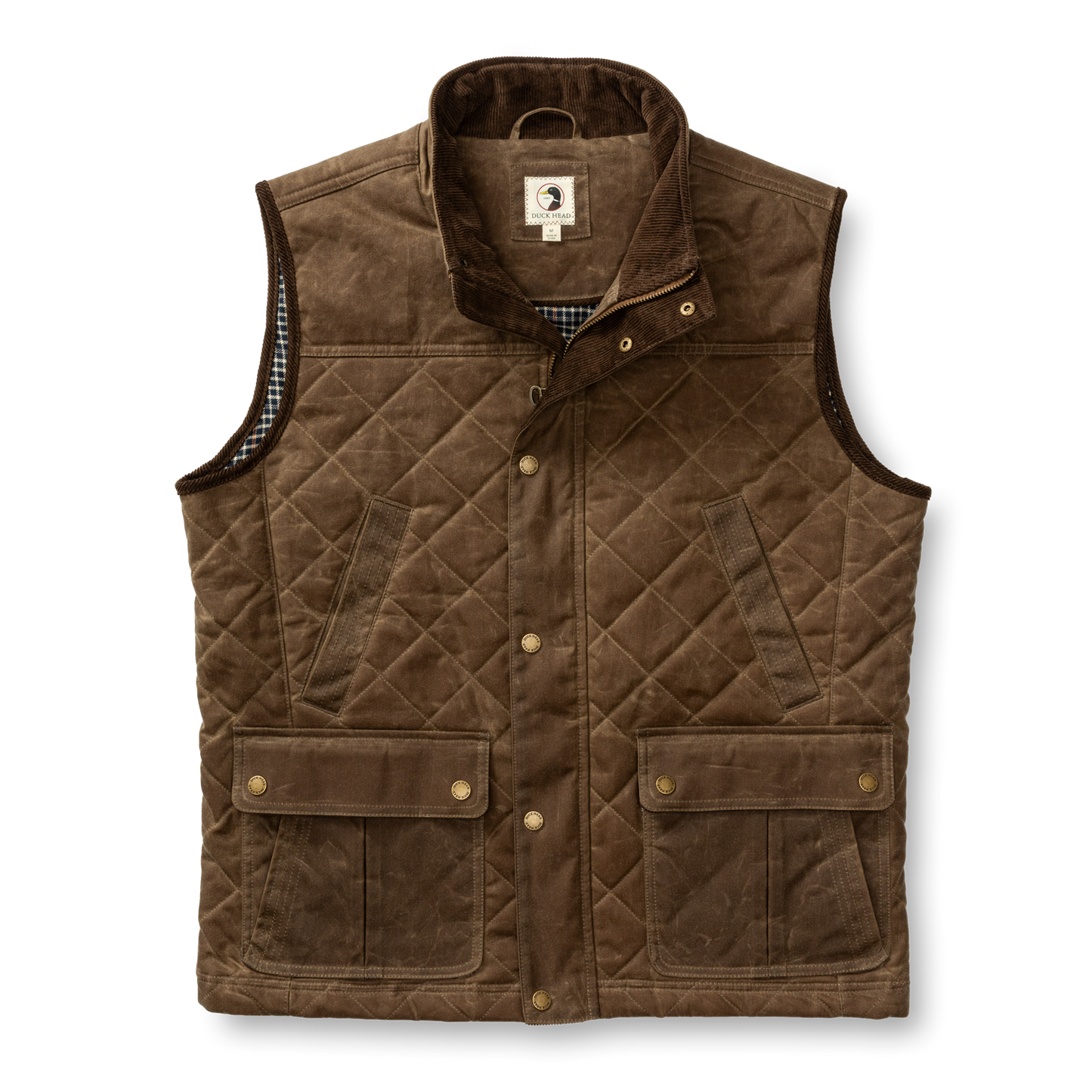 Duck Head Waxed Duck Canvas Quilted Vest - Dark Oak