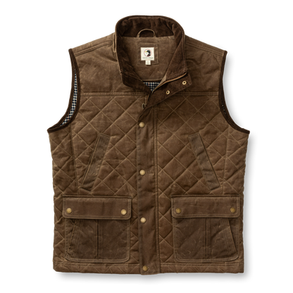 Duck Head Waxed Duck Canvas Quilted Vest - Dark Oak
