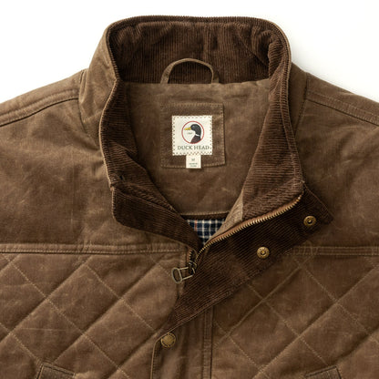 Duck Head Waxed Duck Canvas Quilted Vest - Dark Oak