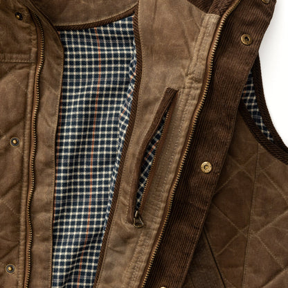 Duck Head Waxed Duck Canvas Quilted Vest - Dark Oak