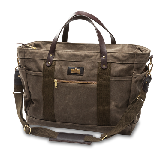 Duck Head Large Waxed Canvas Tote - Field Brown