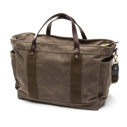 Duck Head Large Waxed Canvas Tote - Field Brown