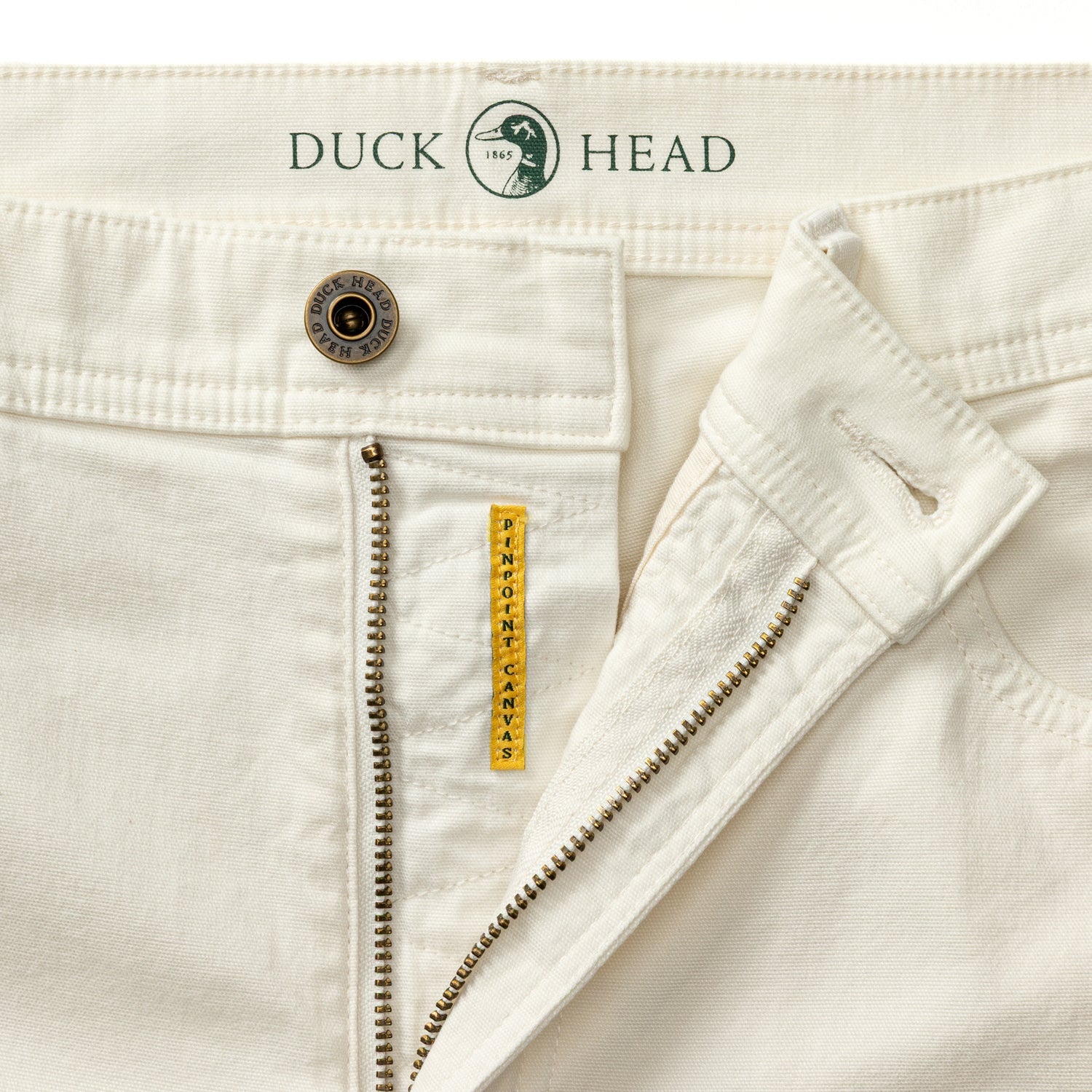 Duck Head Classic Fit Pinpoint Canvas Five-Pocket - Antique White
