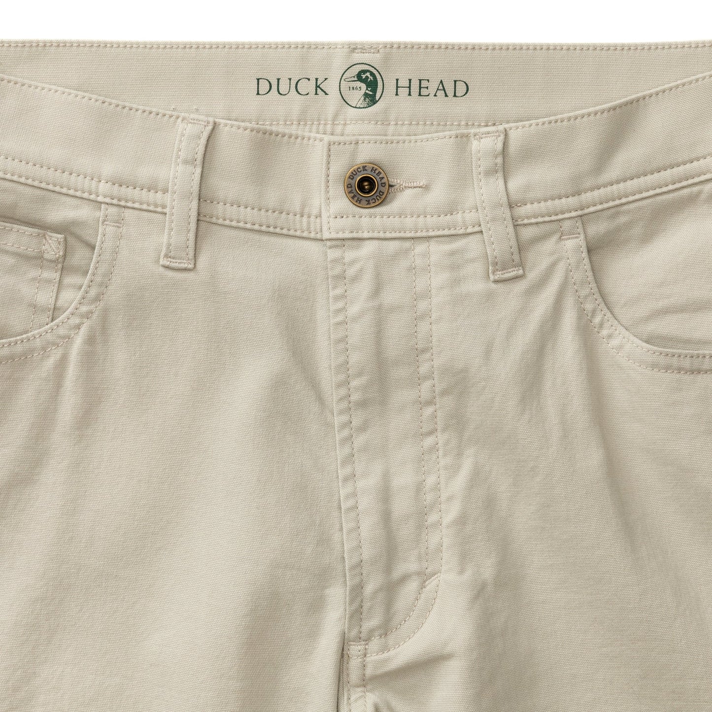 Duck Head Slim Fit Pinpoint Canvas Five-Pocket - Stone