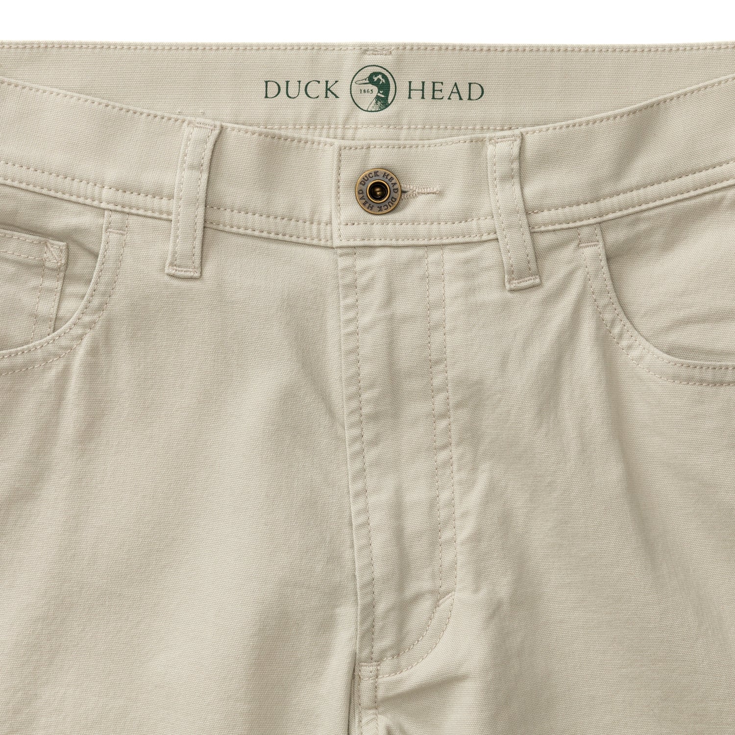Duck Head Slim Fit Pinpoint Canvas Five-Pocket - Stone