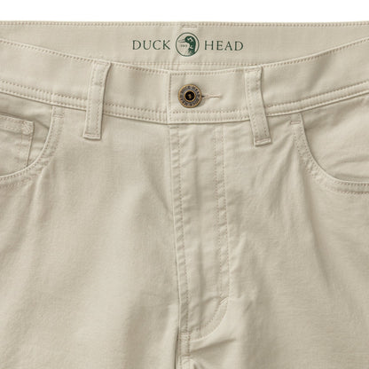 Duck Head Slim Fit Pinpoint Canvas Five-Pocket - Stone