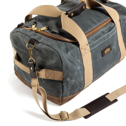 Duck Head Waxed Canvas Overnighter Bag - Charcoal