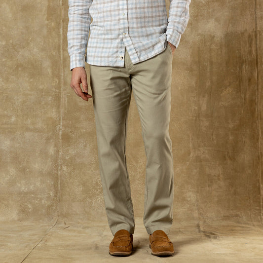 Duck Head Classic Fit Linen Gold School Chino - Toasted Khaki
