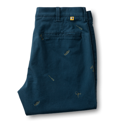 Duck Head Classic Fit Gold School Chino - Emb Mallard Blue