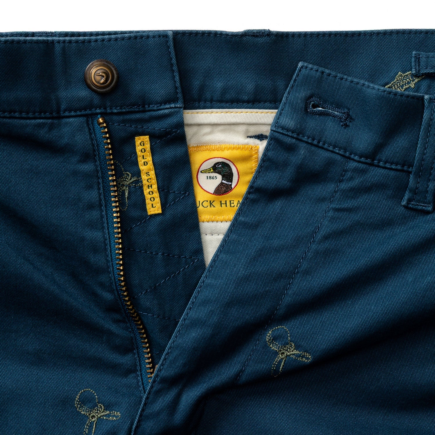 Duck Head Classic Fit Gold School Chino - Emb Mallard Blue