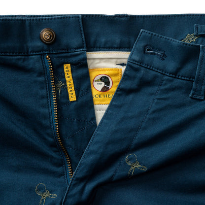 Duck Head Classic Fit Gold School Chino - Emb Mallard Blue