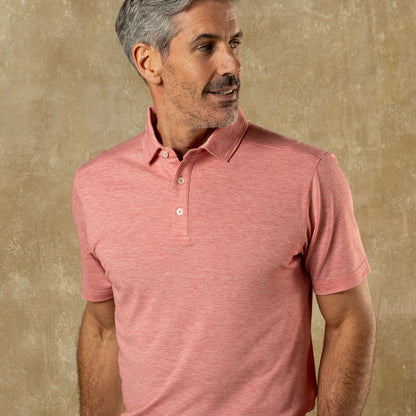 Duck Head Summerford Performance Pique Polo - Classic Red Heather