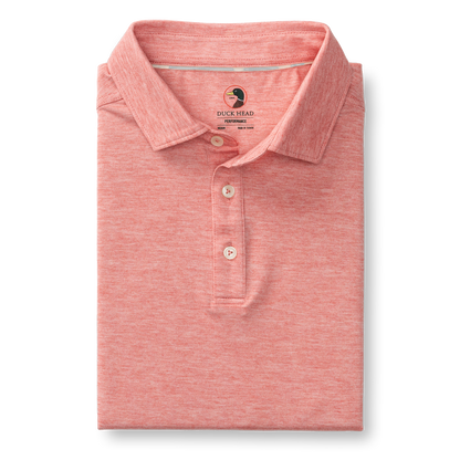 Duck Head Summerford Performance Pique Polo - Classic Red Heather