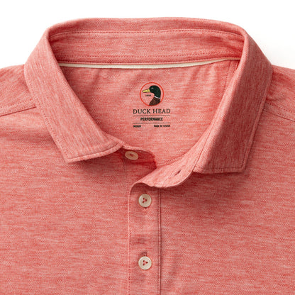 Duck Head Summerford Performance Pique Polo - Classic Red Heather