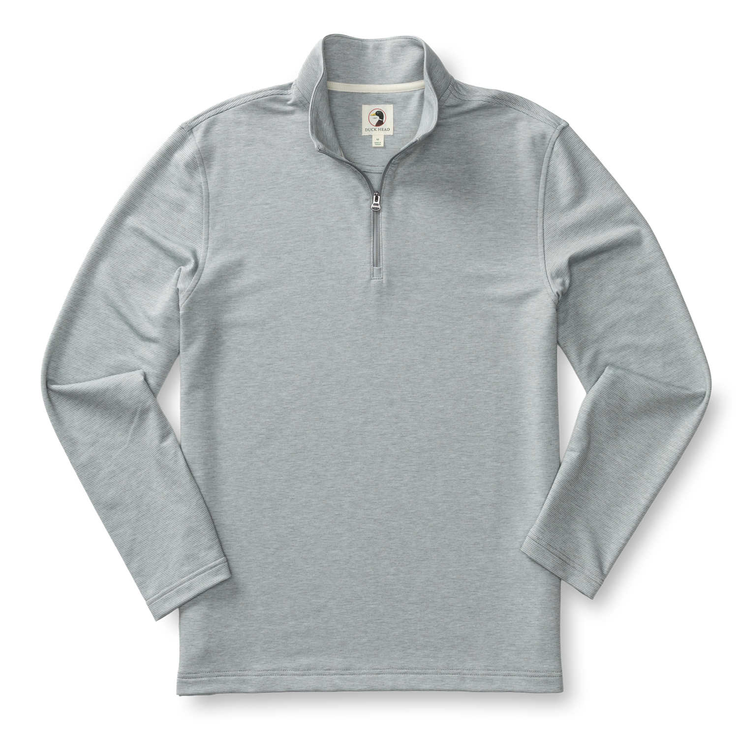 Duck Head Summerford Striped Performance 1/4 Zip Pullover - Ultimate Grey Heathe