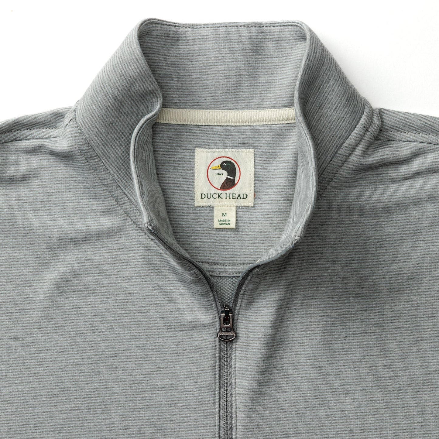 Duck Head Summerford Striped Performance 1/4 Zip Pullover - Ultimate Grey Heathe