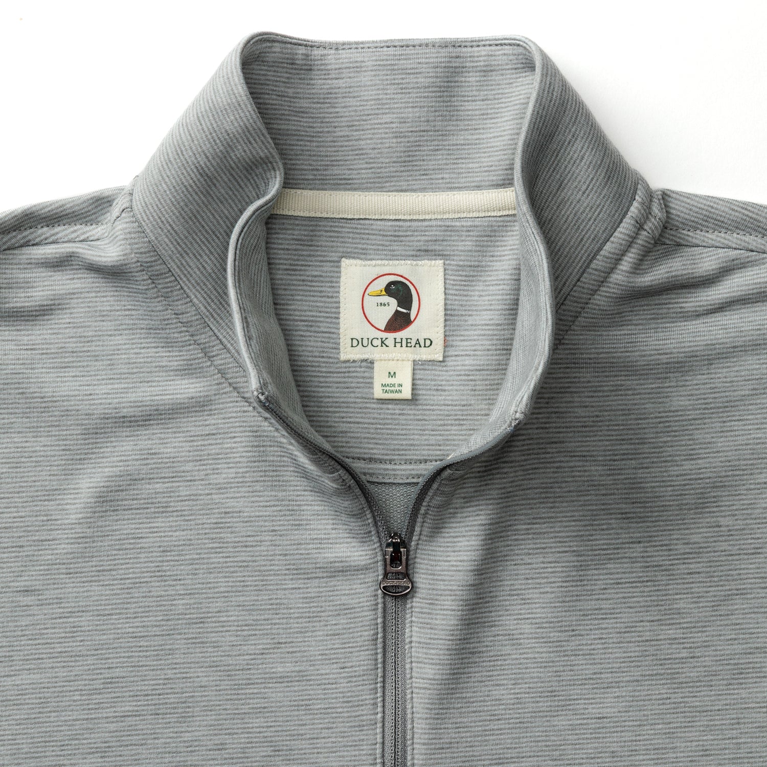 Duck Head Summerford Striped Performance 1/4 Zip Pullover - Ultimate Grey Heathe