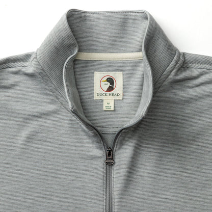Duck Head Summerford Striped Performance 1/4 Zip Pullover - Ultimate Grey Heathe