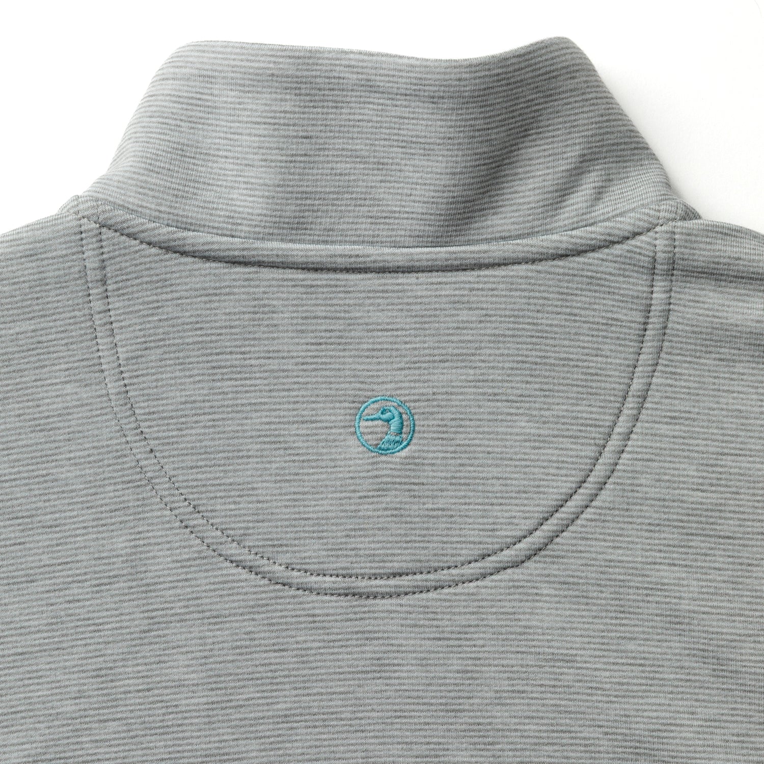 Duck Head Summerford Striped Performance 1/4 Zip Pullover - Ultimate Grey Heathe