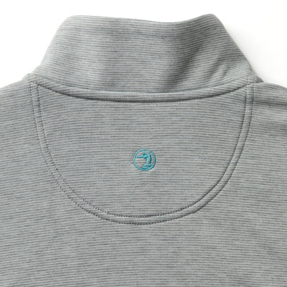 Duck Head Summerford Striped Performance 1/4 Zip Pullover - Ultimate Grey Heathe