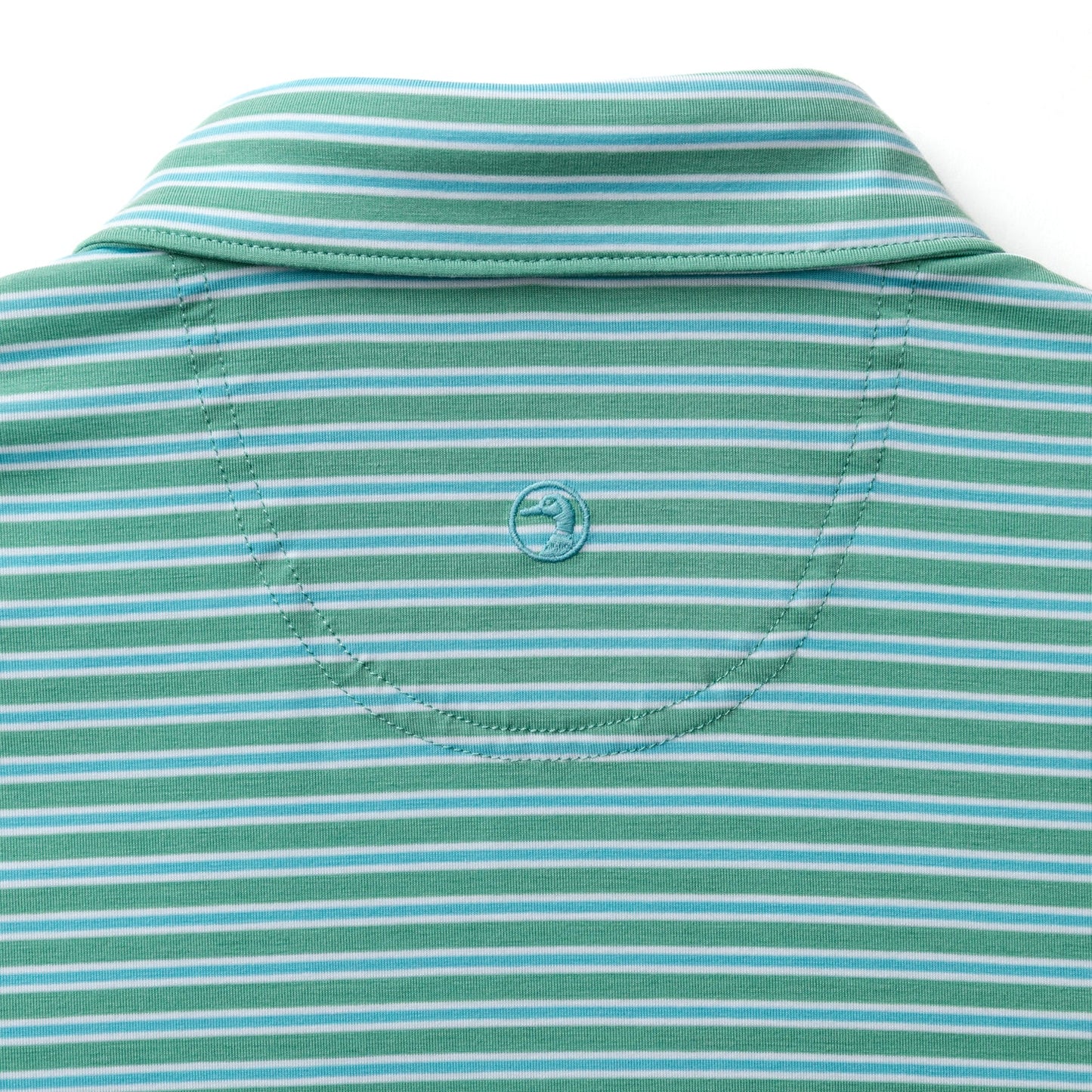 Duck Head Summerford Performance Jersey Polo - Pierce Stripe - Aspen Green