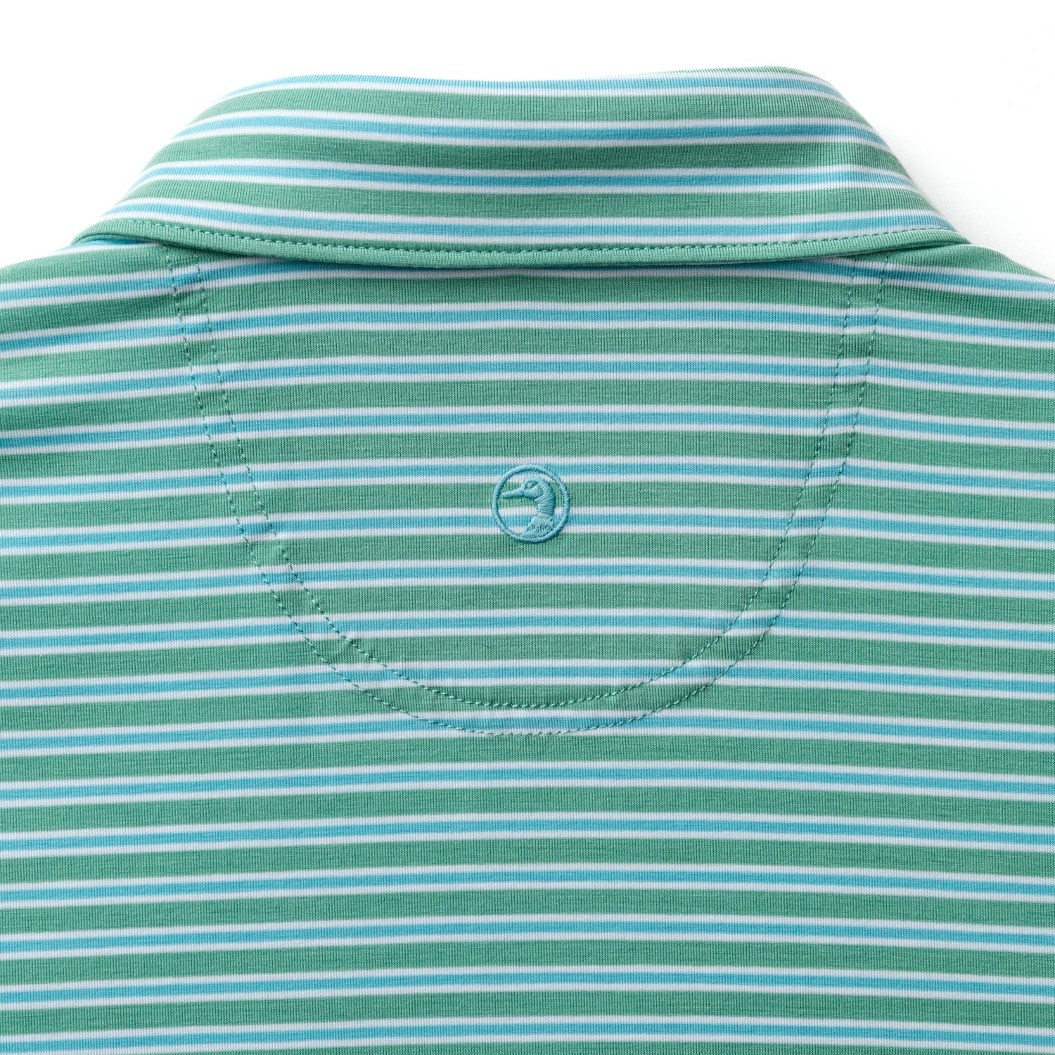 Duck Head Summerford Performance Jersey Polo - Pierce Stripe - Aspen Green