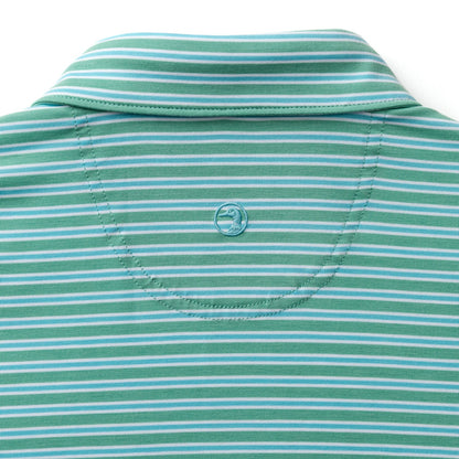 Duck Head Summerford Performance Jersey Polo - Pierce Stripe - Aspen Green