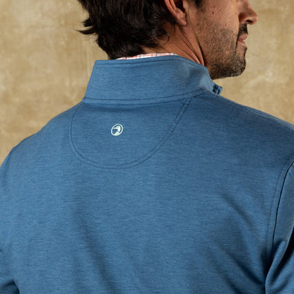 Duck Head Dunmore Performance 1/4 Zip Pullover - Blue Horizon Heather