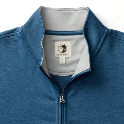Duck Head Dunmore Performance 1/4 Zip Pullover - Blue Horizon Heather
