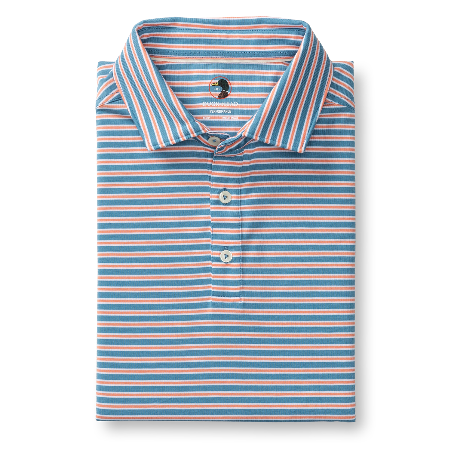 Duck Head Summerford Performance Jersey Polo - Pierce Stripe - Sunwashed Blue