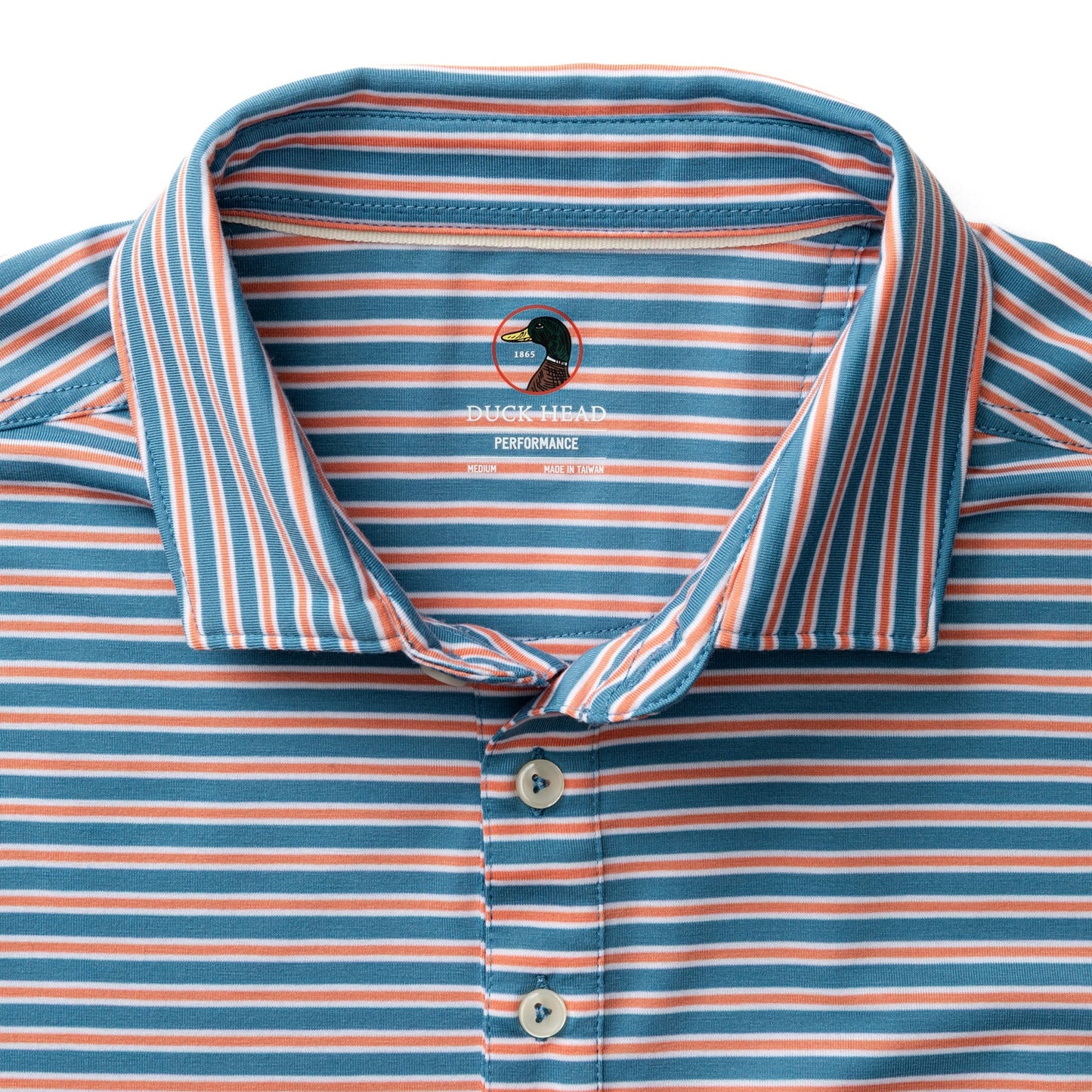 Duck Head Summerford Performance Jersey Polo - Pierce Stripe - Sunwashed Blue