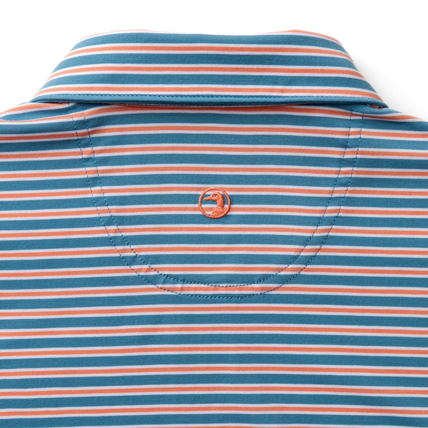 Duck Head Summerford Performance Jersey Polo - Pierce Stripe - Sunwashed Blue