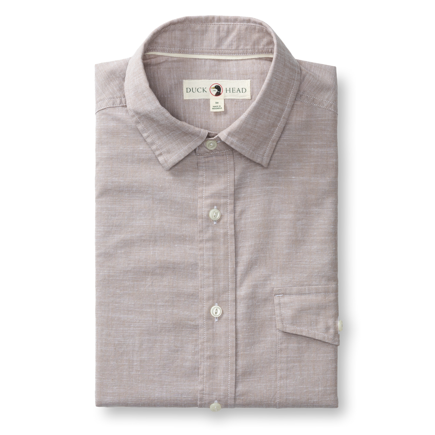 Duck Head Cotton Chambray Sport Shirt - Verona Solid - Clay