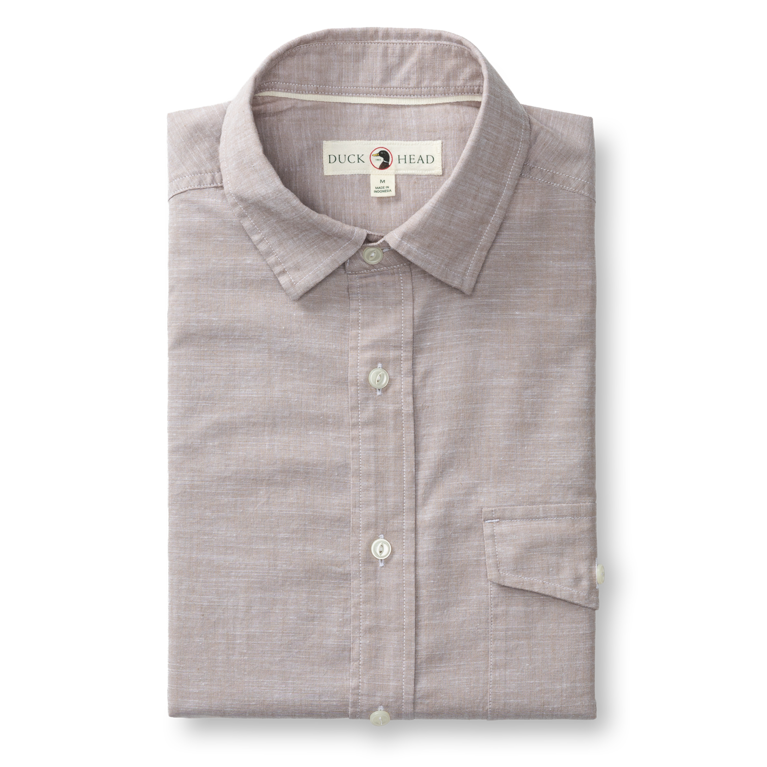 Duck Head Cotton Chambray Sport Shirt - Verona Solid - Clay