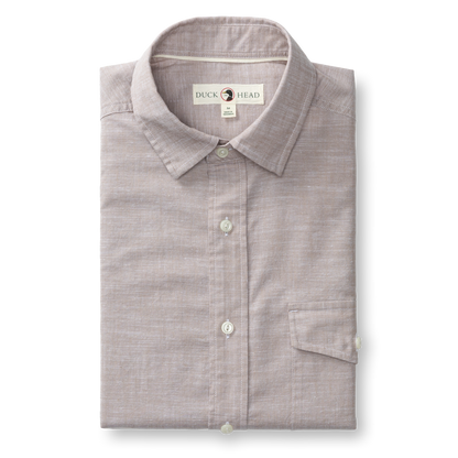 Duck Head Cotton Chambray Sport Shirt - Verona Solid - Clay