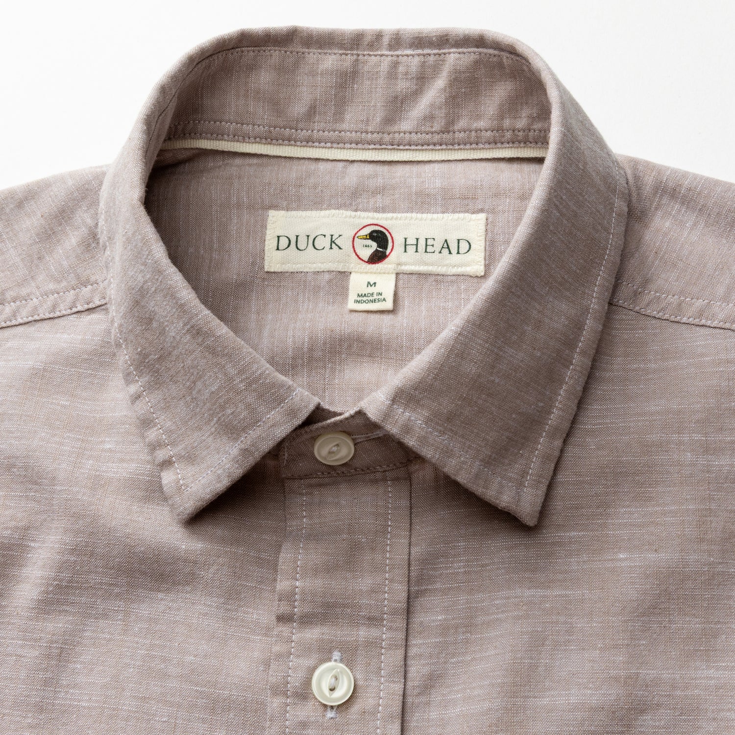 Duck Head Cotton Chambray Sport Shirt - Verona Solid - Clay