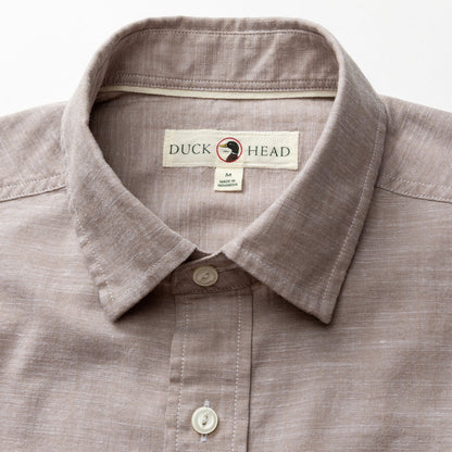 Duck Head Cotton Chambray Sport Shirt - Verona Solid - Clay