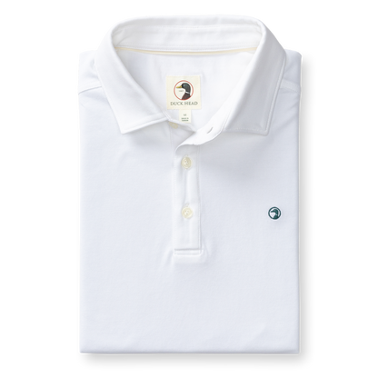 Duck Head Hanover Pima Cotton Pique Polo - White