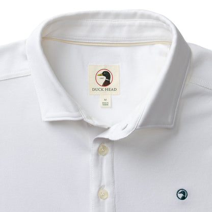 Duck Head Hanover Pima Cotton Pique Polo - White