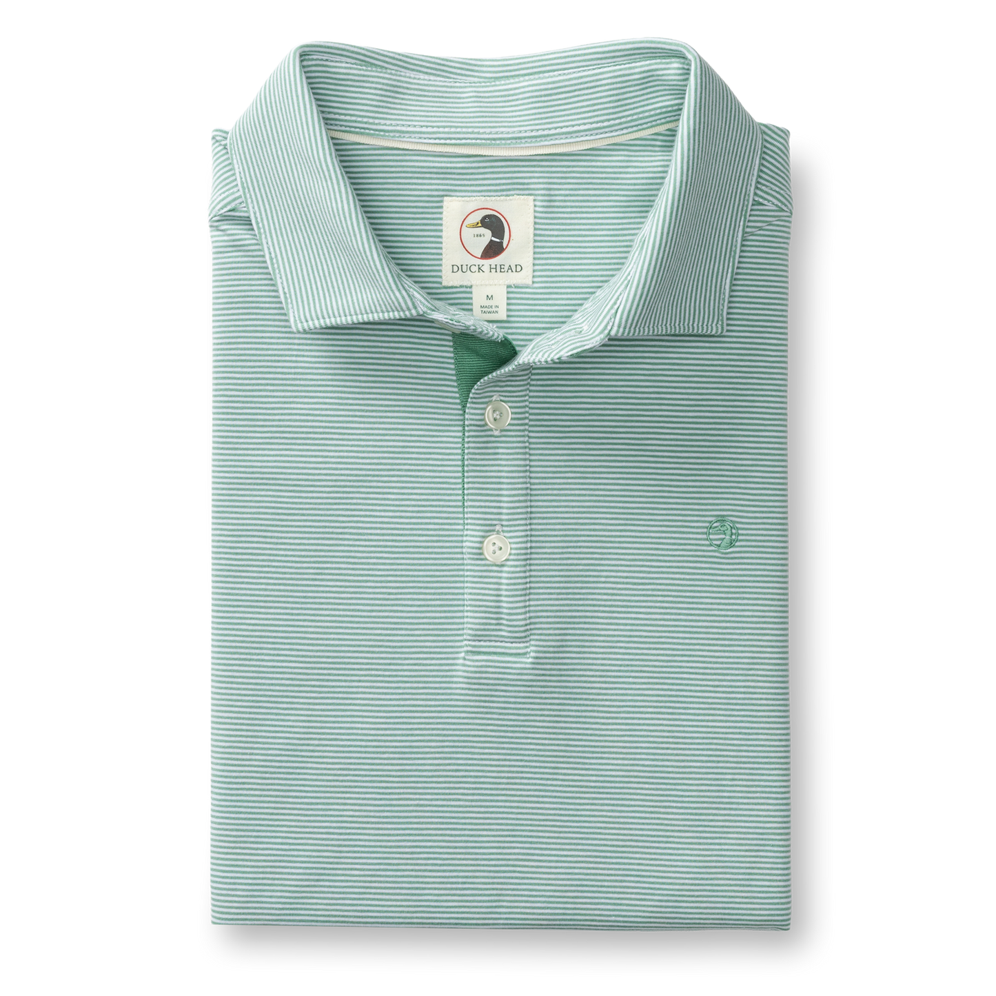 Duck Head Hanover Pima Cotton Jersey Polo - Blaine Stripe - Aspen Green