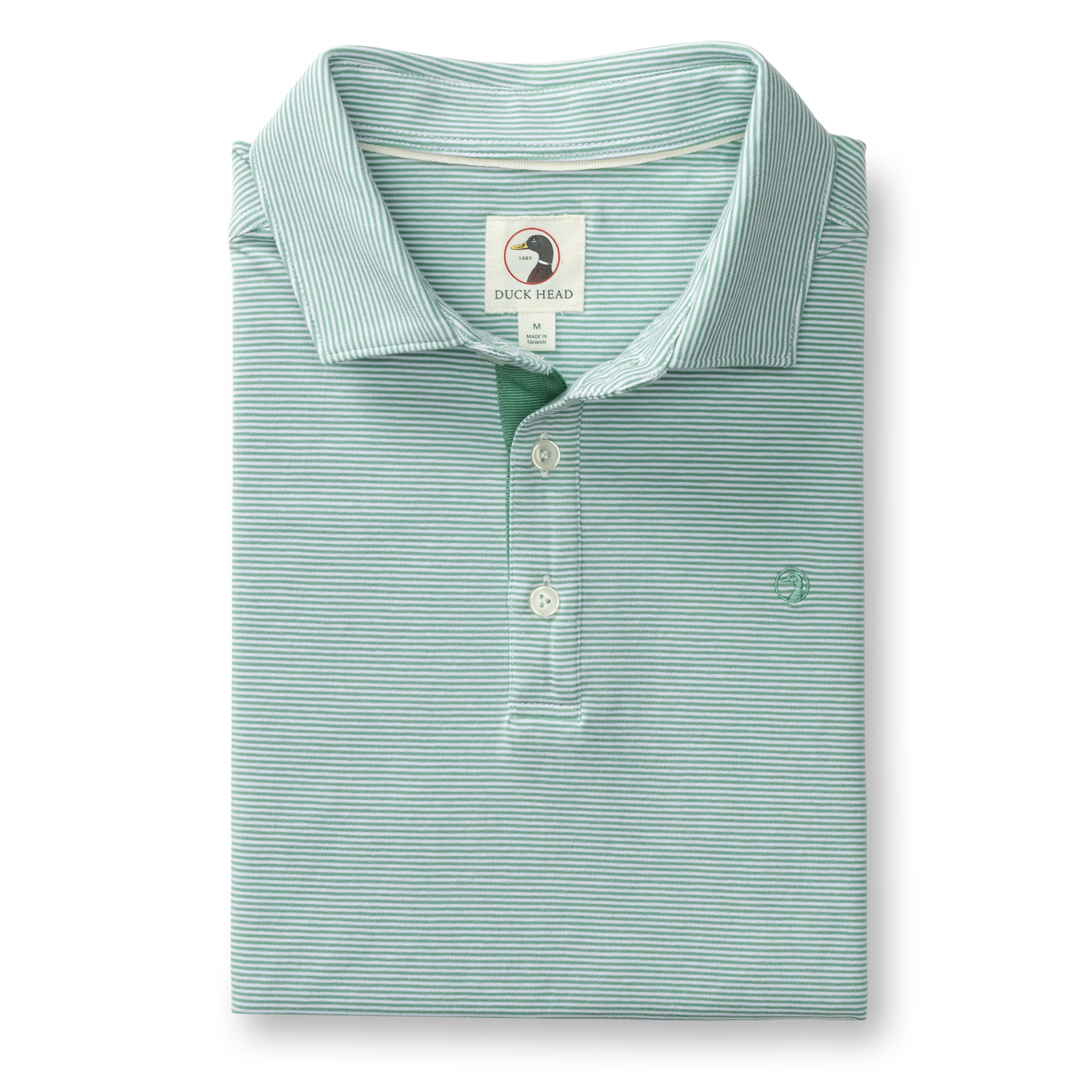 Duck Head Hanover Pima Cotton Jersey Polo - Blaine Stripe - Aspen Green