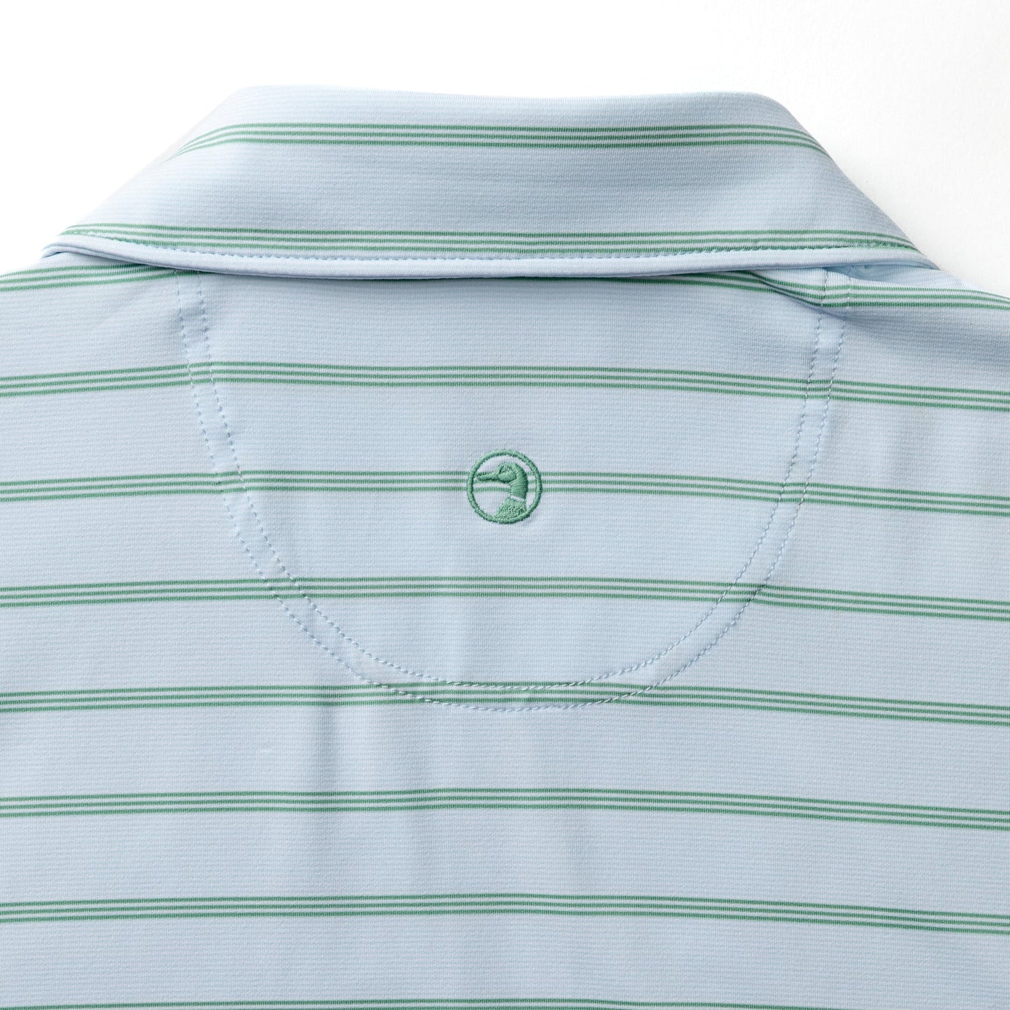 Duck Head Long Drive Performance Polo - Eldred Stripe - Sky Blue