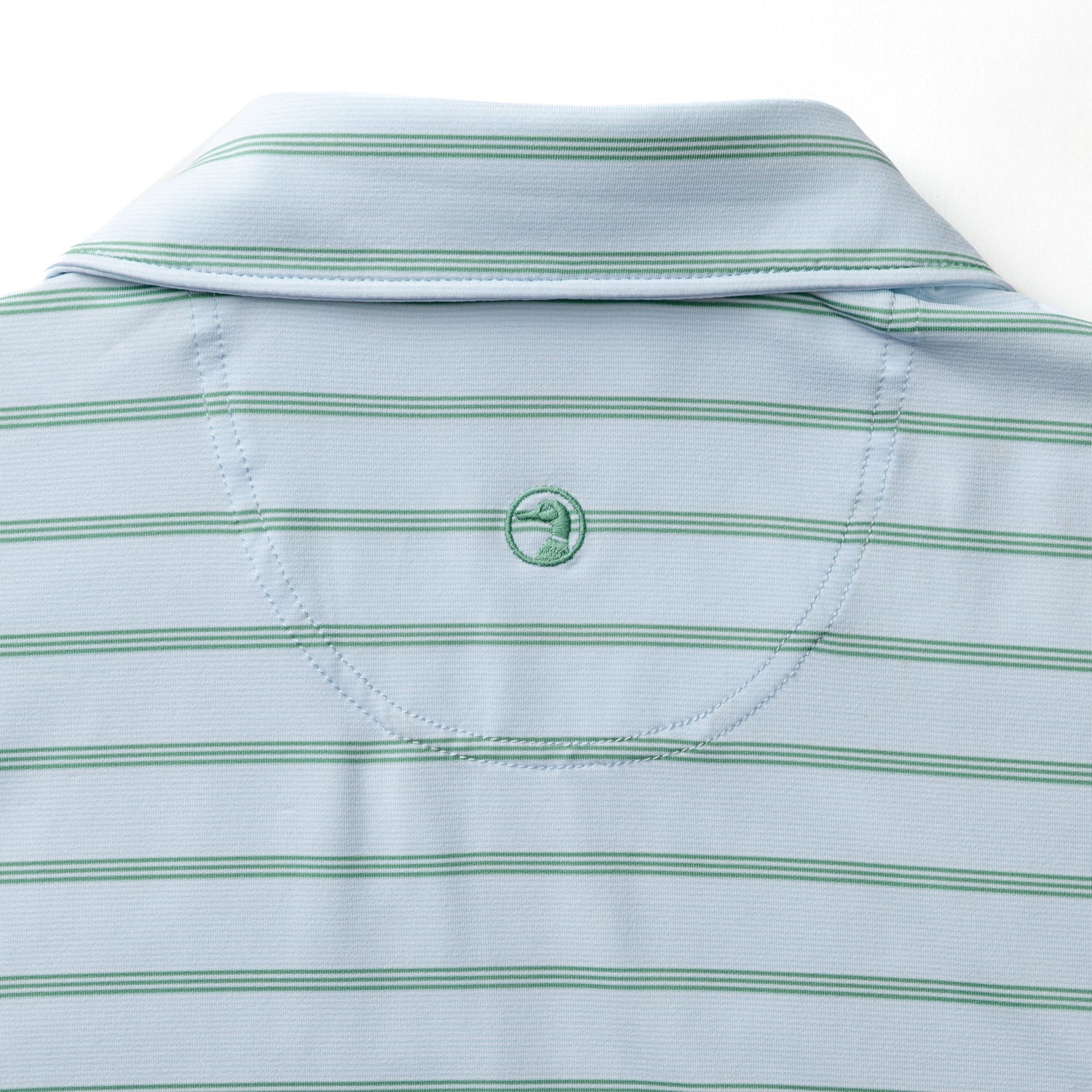 Duck Head Long Drive Performance Polo - Eldred Stripe - Sky Blue