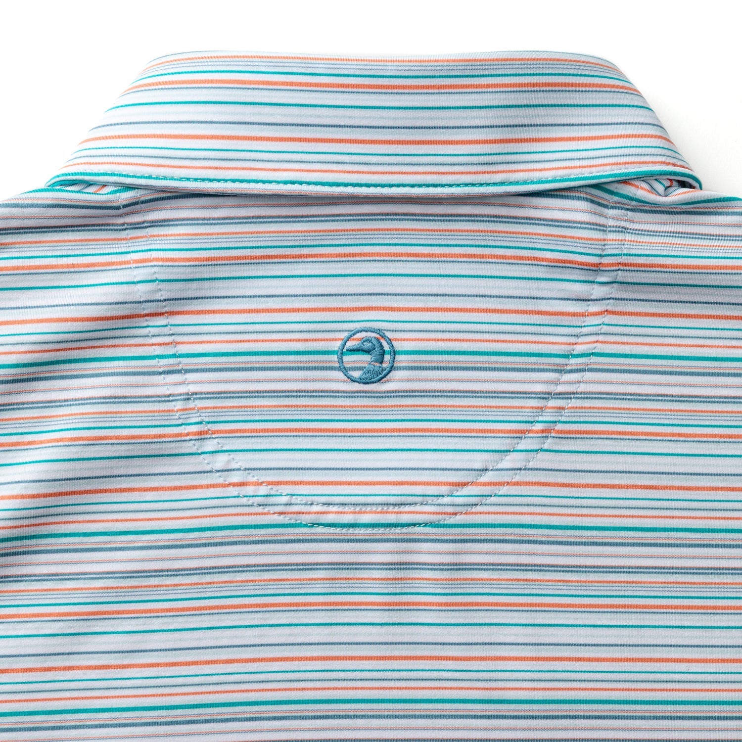 Duck Head Long Drive Performance Polo - Neil Stripe - Sky Blue