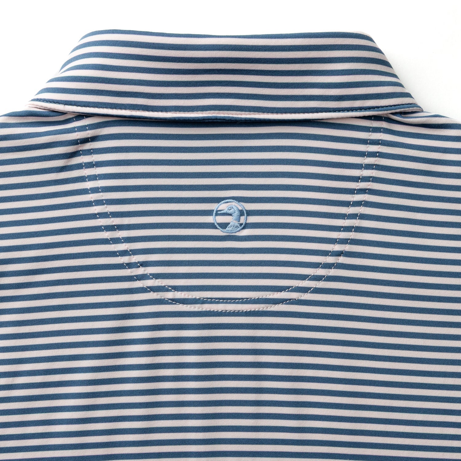 Duck Head Long Drive Performance Polo - Windor Stripe - Blue Horizon